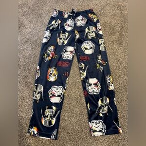 Star Wars Men Lounge Pajama Pants- Blue/Black with Multicolor Print Size Large